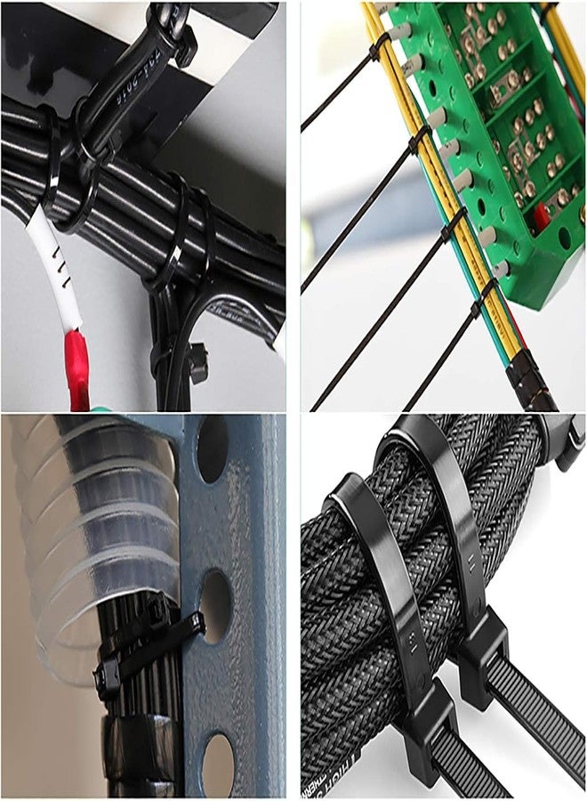 ام كي MX 1000 قطعة من أربطة الكابلات ذاتية القفل المصنوعة من النايلون، سوداء اللون، 91 مم × 3.6 مم (6 بوصات)، أربطة كابلات متينة شديدة التحمل، مثبتات أسلاك ذاتية القفل ومنظم كابلات، عبوة من 1000 قطعة - Image 4